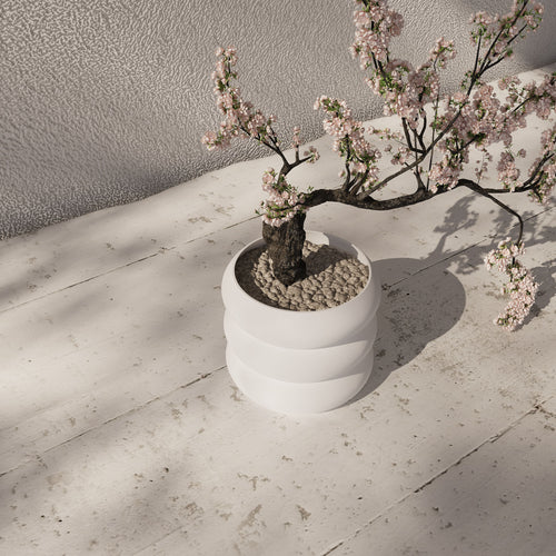 White 'Versailles' Indoor Planter Pot: Japandi Home Decor