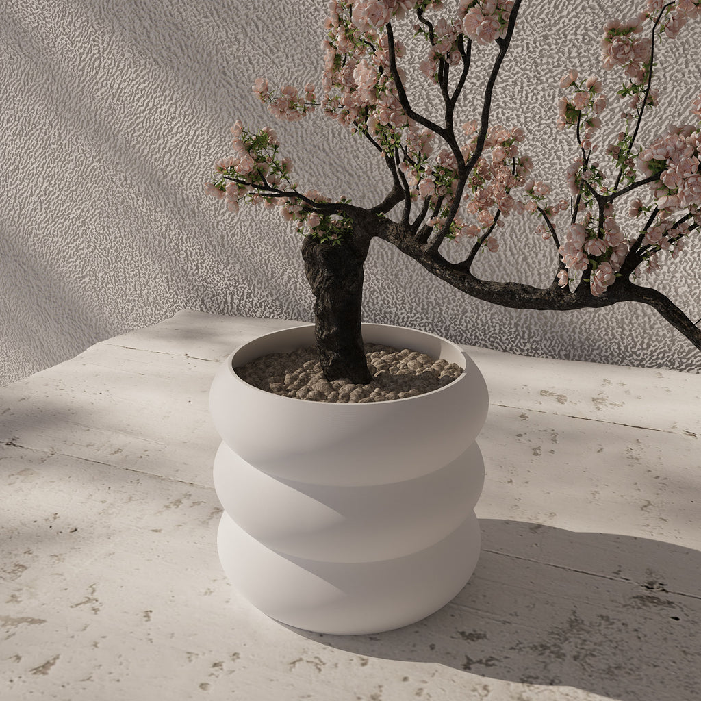 White 'Versailles' Indoor Planter Pot: Japandi Home Decor