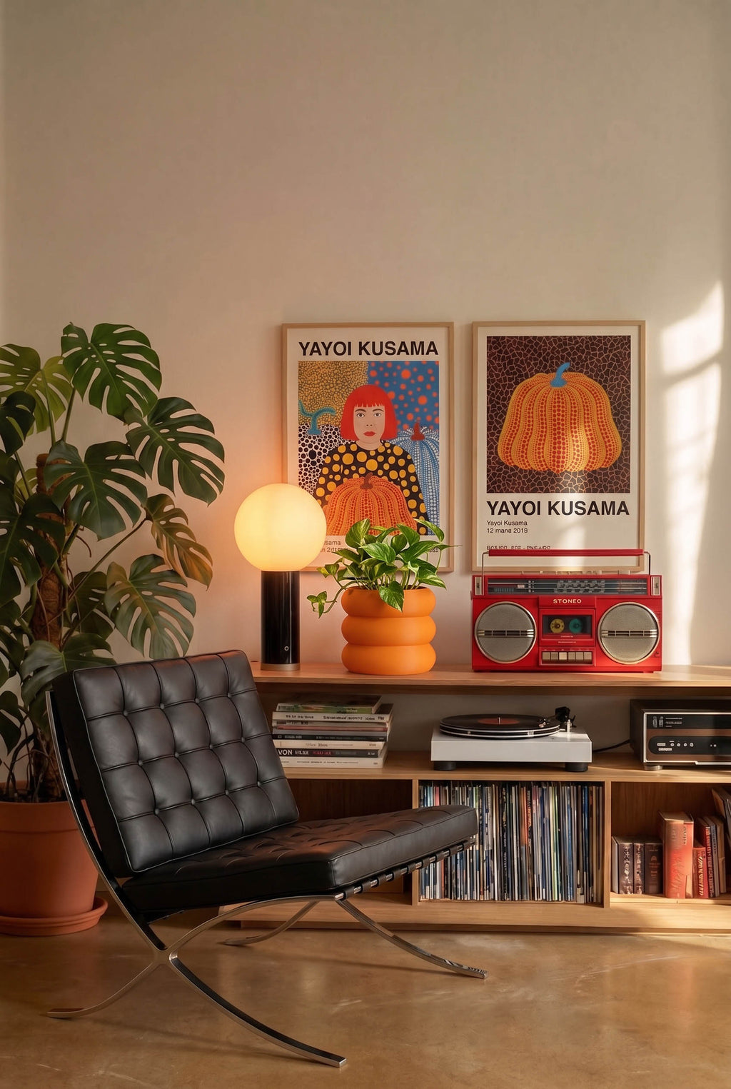 Orange 'Versailles' Planter Pot: Eco-Friendly Japandi Decor