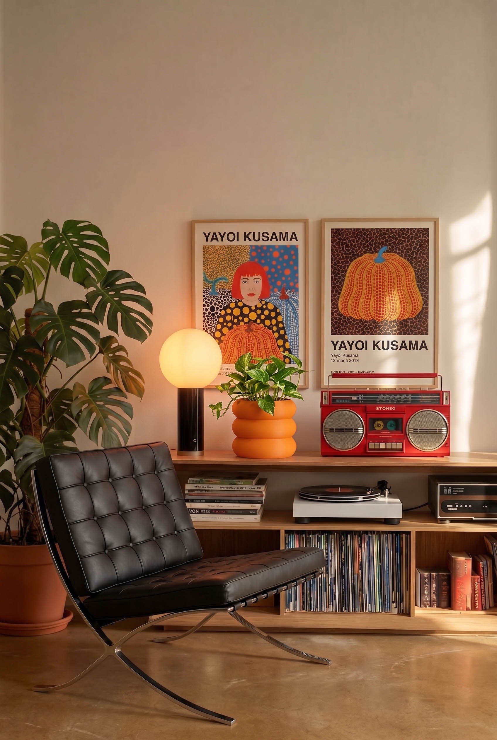 Orange 'Versailles' Planter Pot: Eco-Friendly Japandi Decor
